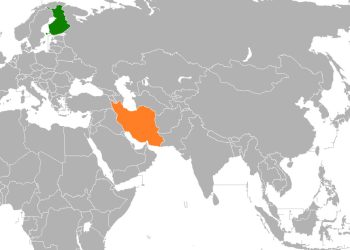 موقعیت جغرافیایی ایران و فنلاند در نقشه